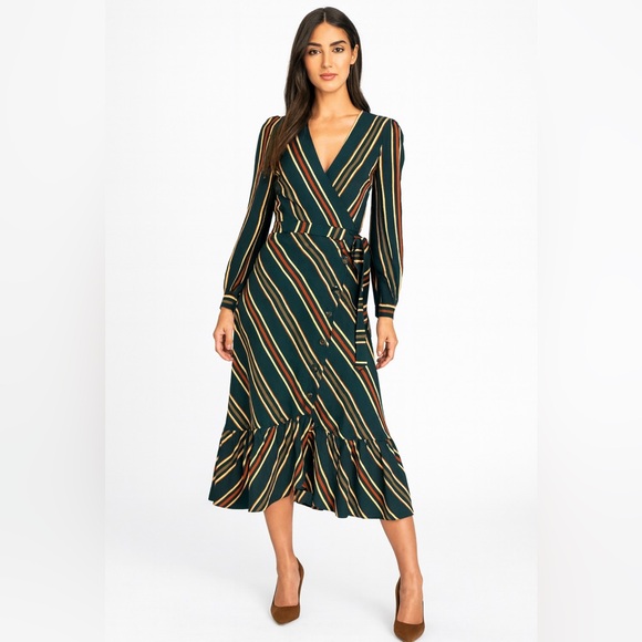 Lulus wrap stripe dress new vintage style - Picture 1 of 3